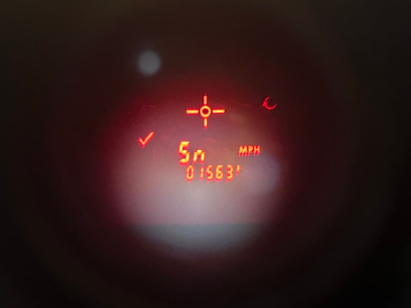 TruSpeed S in-scope display reading Sn 01563