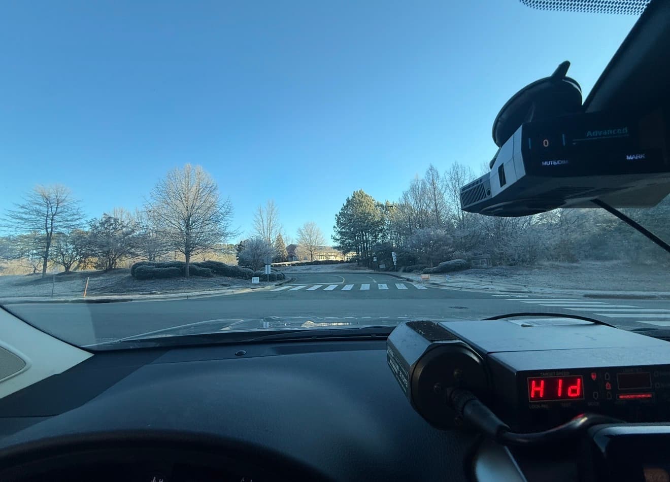 Kustom Golden Eagle radar counting unit mounted on a dashboard